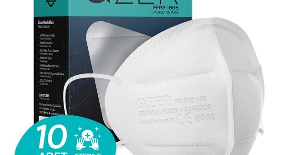 QZER FFP2 N95 Maske Ventilsiz 10 Adet Sabomar