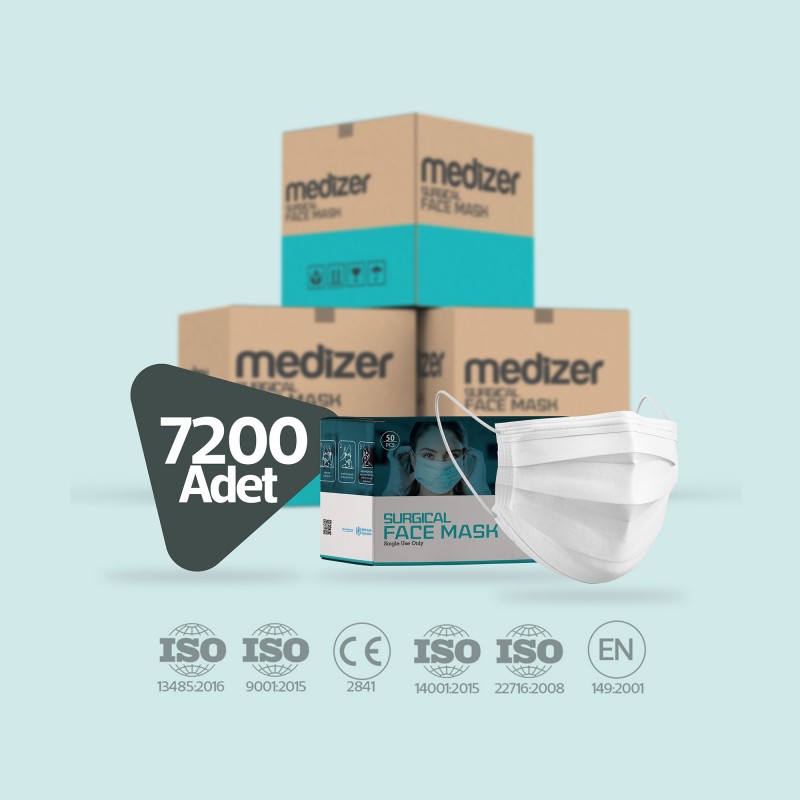 Medizer Meltblown Cerrahi Toptan Maske - 7200 Adet