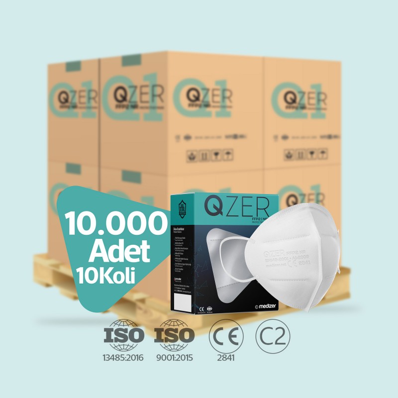 Qzer 5 Katlı Toptan N95 Maske 10000 Adet